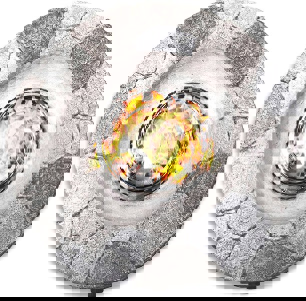 Centurion Supports Fireology KALUYA Grey Lavish Garden and Patio Gas Fire Pit with Eco-Stone Finish - Fully Assembled