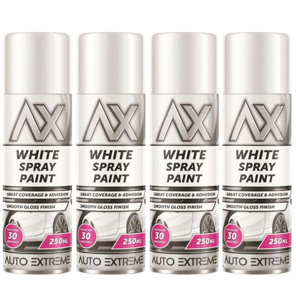 Auto Extreme 4X Auto Extreme White Gloss Spray Paint 250ml