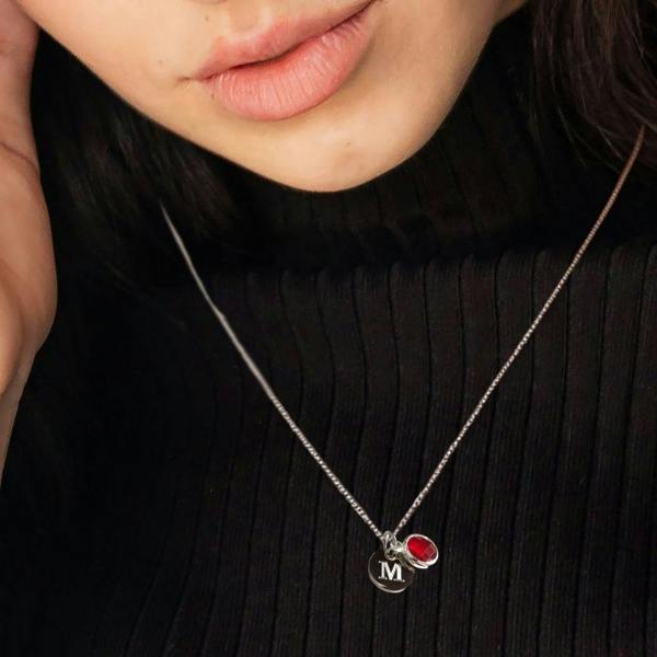 Aye Do Gifts Personalised Birthstone Mini Disc Necklace