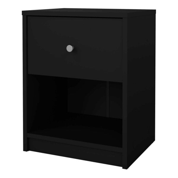 Wyld Haus Tainan Black Bedside Table 1 Drawer 1 Shelf