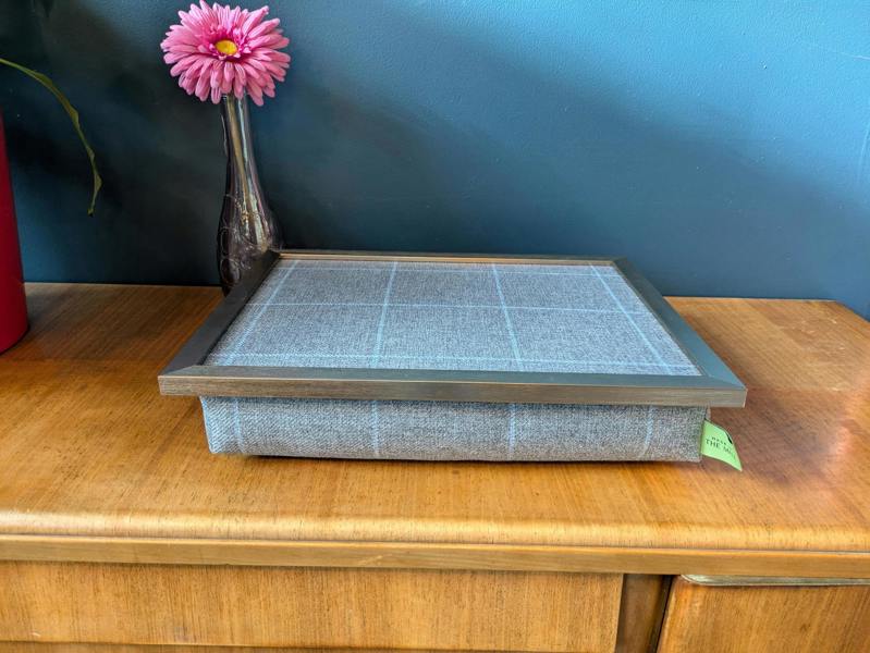 Made in the Mill Luxury Setter Grey Tweed Lap Tray with Bean Bag Base