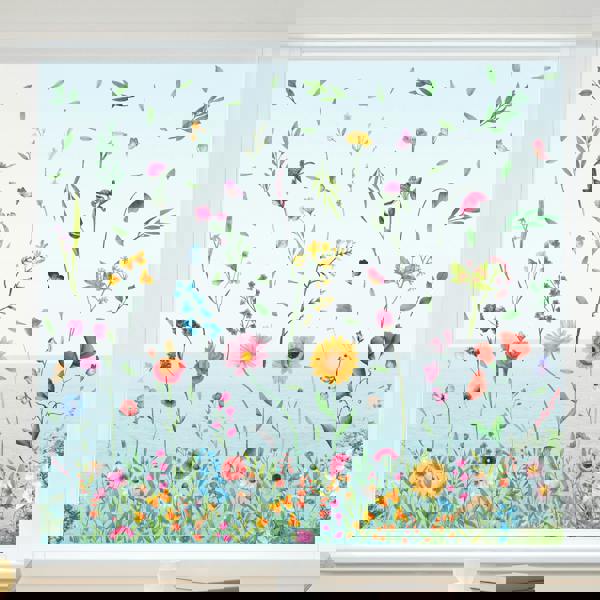 WALPLUS WSW6011 - Watercolour Wildflower Meadow Window Clings