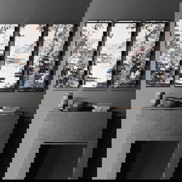 Picture Walls Living Room | Set of 3 Chinoiserie Wall art Prints