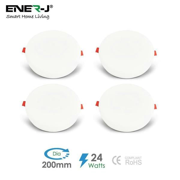 24W Frameless Recessed-Surface Super LED Panel, 105mm, Round (pack of 4) - ENER-J Smart Home
