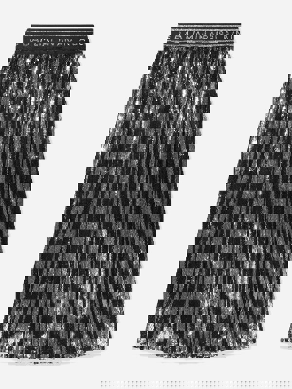 Balmain Girls Pleated Skirt in Silver