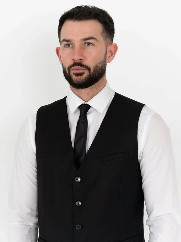 V2 Classic Henry - Black Three Piece Suit