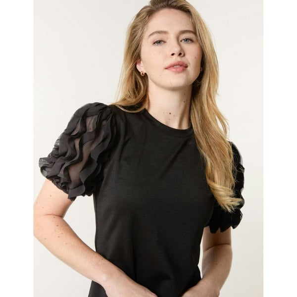 Blue Vanilla Textured Sleeve Mini Dress