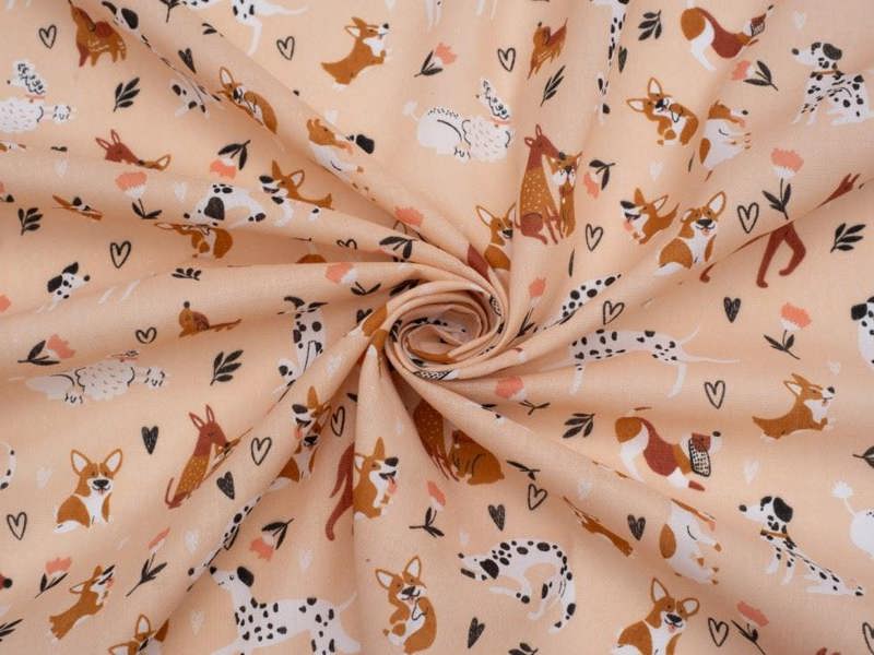 Minerva Core Range Printed Polycotton Fabric - Animals Design Dressmaking Fabric, 110 cm / 44" Wide - per metre