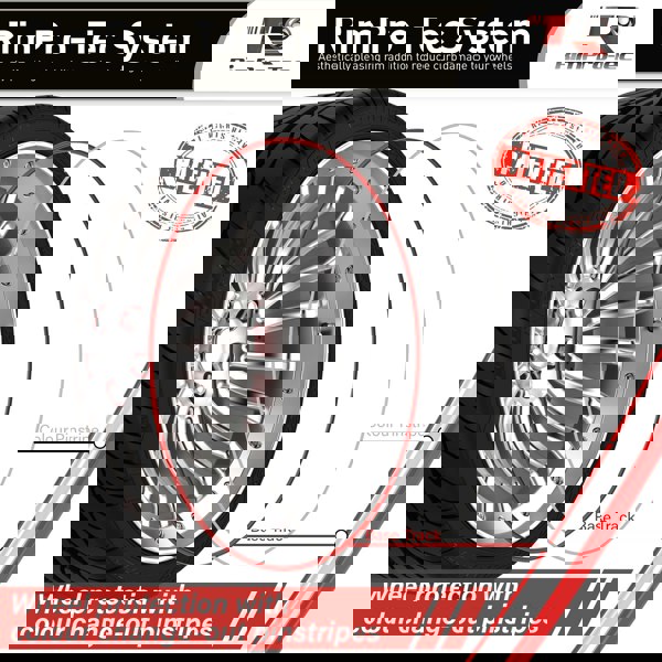 Red Pinstripe alloy wheel curb protection