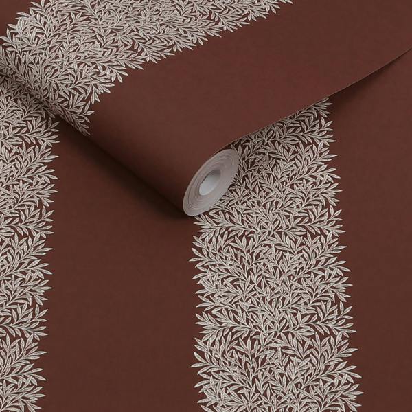 William Morris at Home Willow Stripe Damson Wallpaper