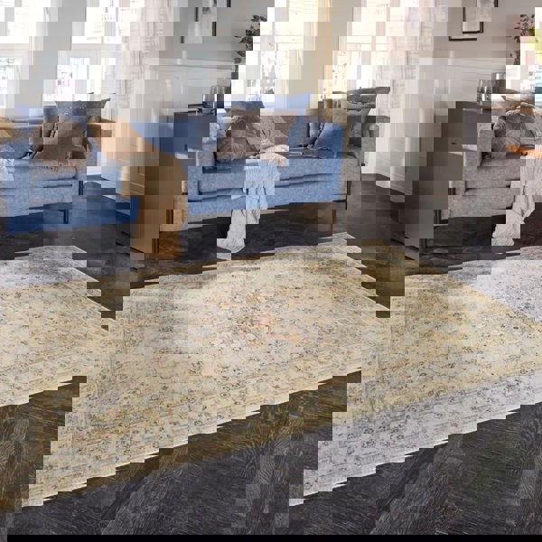 Nain Oriental-Optic Golden Yellow Rug – Vintage Medallion