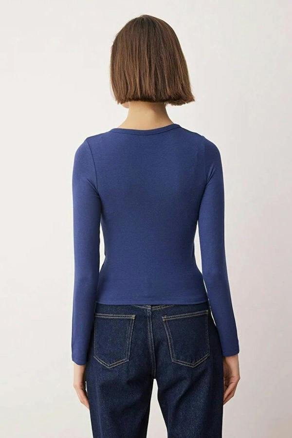 WOVCOR Full Front Snap Fitted Knit Blouse