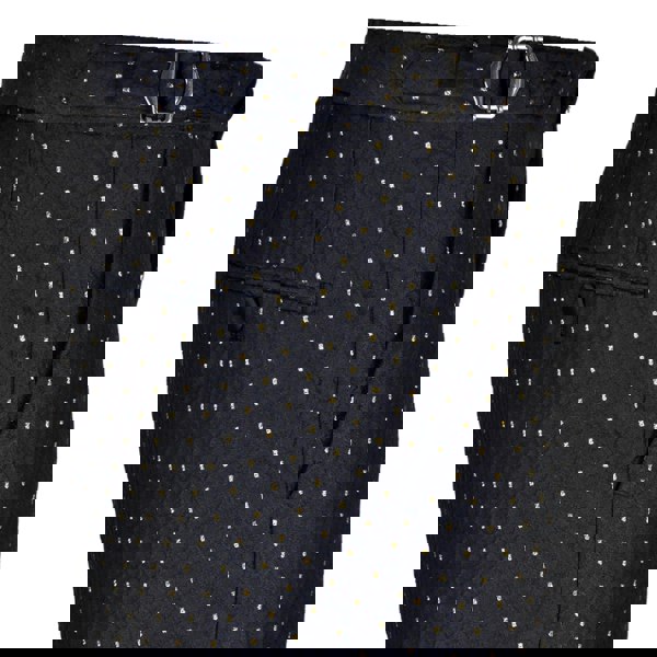 David WeJ Alfredo Double Breasted Shawl Lapel Dotted Jacquard Tuxedo - Navy