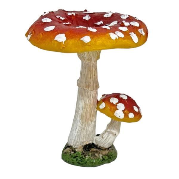 Farmwood Two Double Stem Garden Mushroom Ornaments
