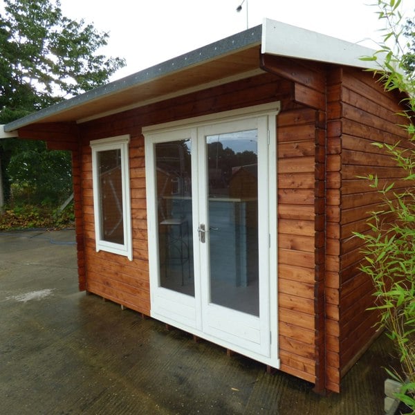 Shire Marlborough 12Gx12 Log Cabin 28mm interlock cladding - Best Shed