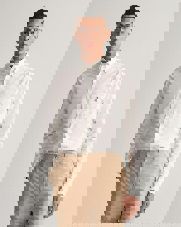 GANT Mens Regular Fit Long Sleeve Oxford Shirt - 110 White