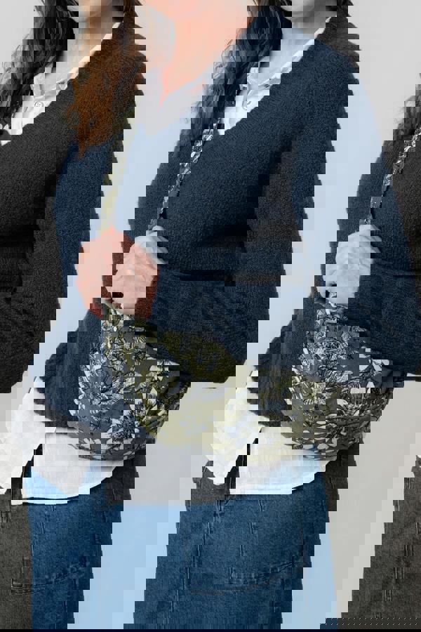 Lily & Me Harvest Print Cord Crossbody Bag Moss