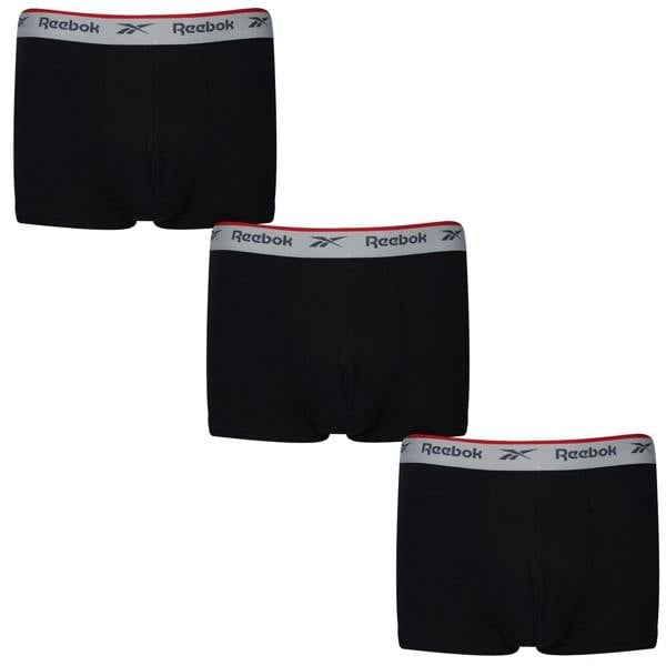 Reebok Mens Boxer Shorts (Pack of 3) - Black - 