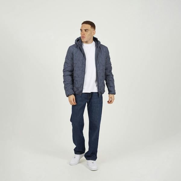 Brave Soul Blue Short Length Hooded Padded Jacket - Blue Image 3