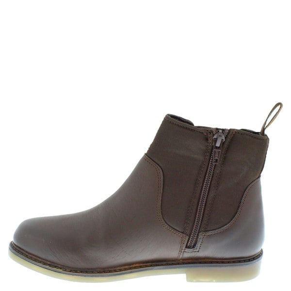 Frank James Epsom Boys Leather Neoprene Zip Up Chelsea Boots