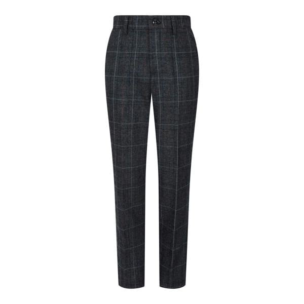 Paul Andrew Boys 3 Piece Charcoal Grey Tweed Check Vintage Retro Suit