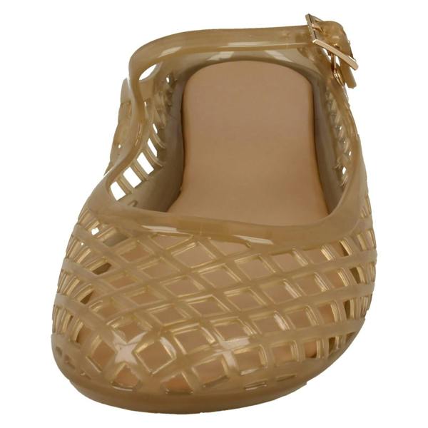 Spot On Ladies Spot On Flat Jelly Mesh Mule Sandals F00503
