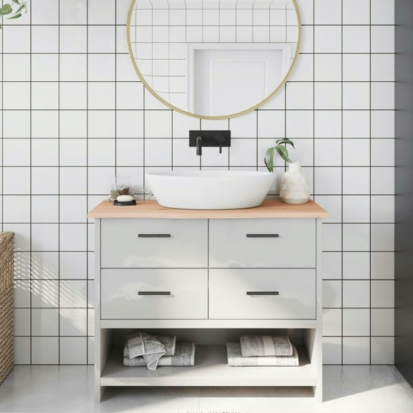 Berkfield Bathroom Countertop 100x40x2 cm Untreated Solid Wood
