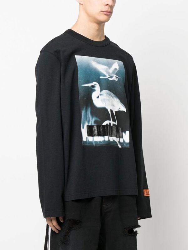 Heron Preston Censored Heron Bird Long Sleeve T-Shirt - Black