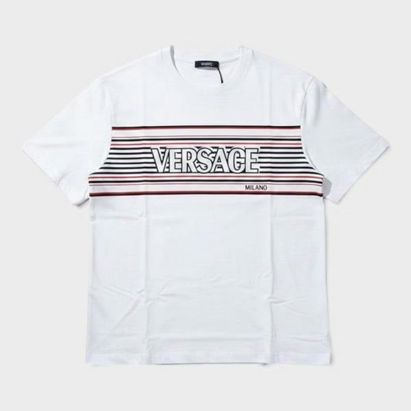Supplied Fashion Logo Stripe T-Shirt White Black Red