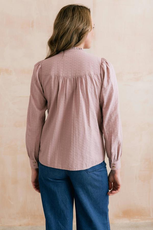 Lily & Me Wayfaring Embroidered Cotton Blouse Soft Pink