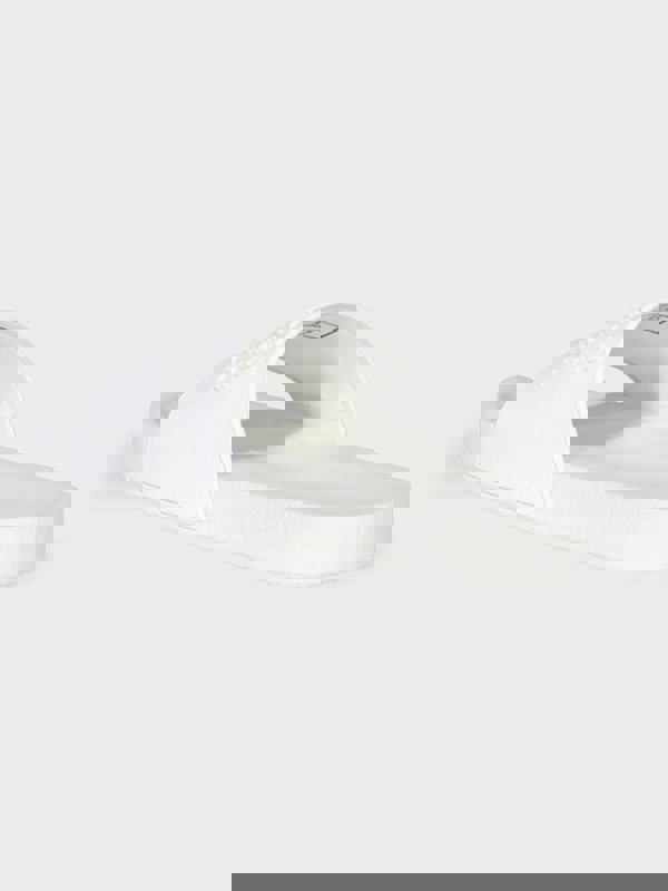 Maison Margiela Embossed Logo Tabi Sliders White - Supplied FashionMaison Margiela