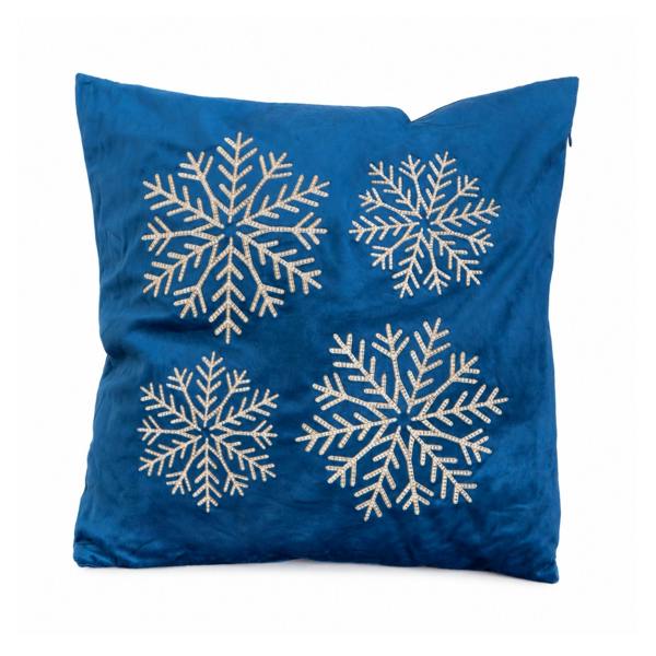 Samuel Alexander 45cm Sapphire Snowflake Soft Christmas Decorative Cushion