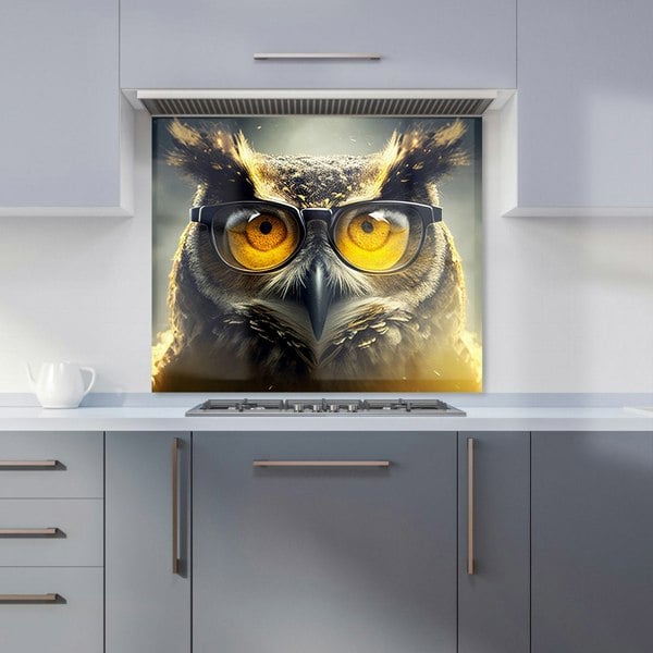 Warren Reed - Designer Owl With Glasses Splashart Kitchen Splashback