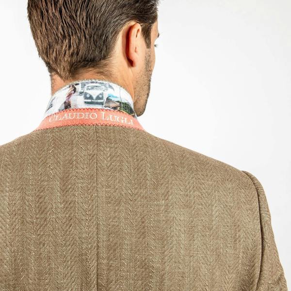 HERRINGBONE LIGHTWEIGHT SUMMER JACKET - Premium Men's Patterned Shirt by Claudio Lugli | Bold Design, Tailored Fit, Best Printed Shirts