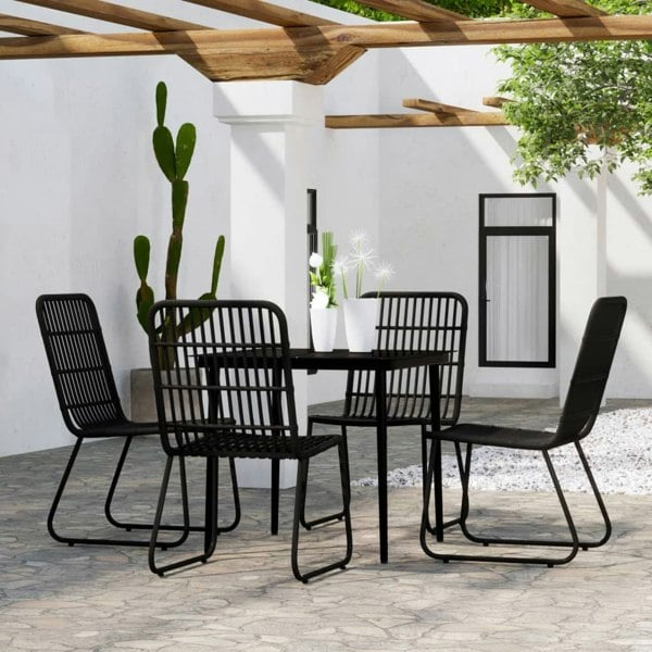 Berkfield 5 Piece Garden Dining Set Black