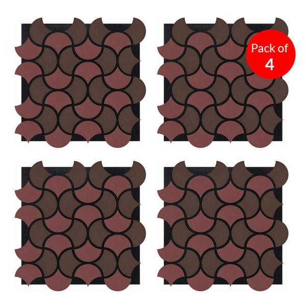 Britwall Wave Arc Design Acoustic Wall Panel - Soundproof PET + MDF  Size: 665 x 665 x17 mm (Pack of 4)