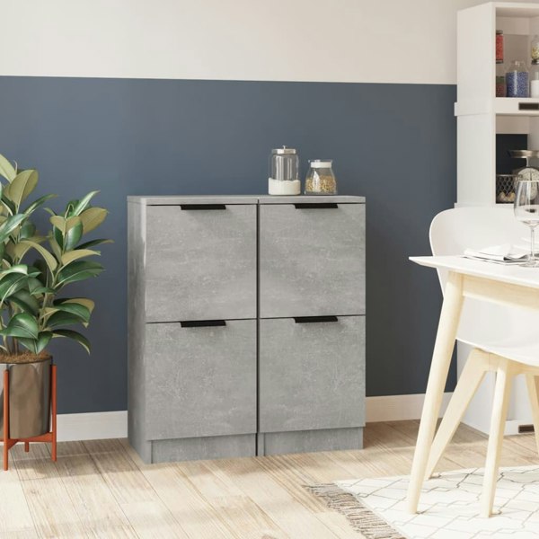Berkfield Sideboards 2 pcs Concrete Grey 30x30x70 cm Engineered Wood
