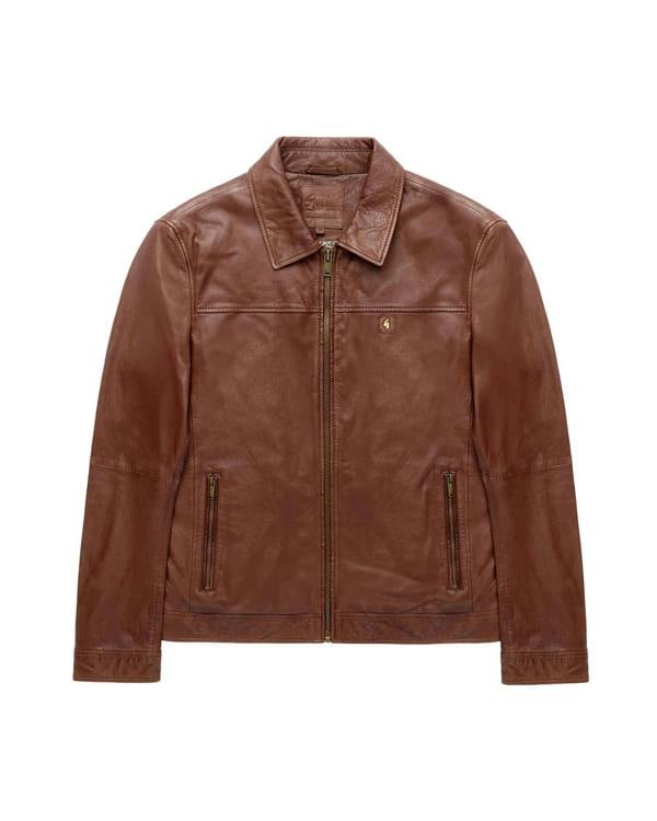 Gabicci AGABJ02 Leather Harrington Jacket DESERT