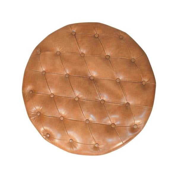 Artisan Furniture Solid mango wood Sfera Coffee Table,leather tufted top