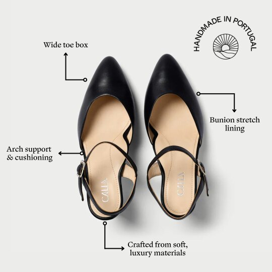 Calla Shoes Patricia - Black Leather Heels