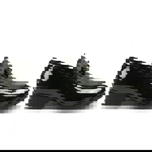 Dolcetto Men’s Textured Front Iconic Buckle Bow Loafers