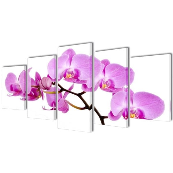 Berkfield Canvas Wall Print Set Orchid 200 x 100 cm