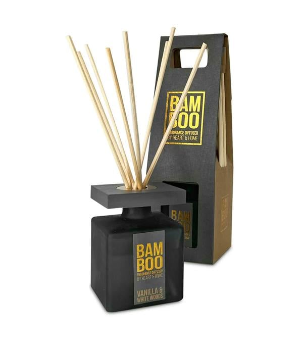 vanilla and white woods reed diffuser