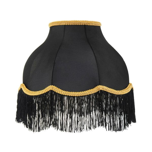 Classic Chic Victorian Style Lamp Shade in Black Elasticated Fabric Image 1