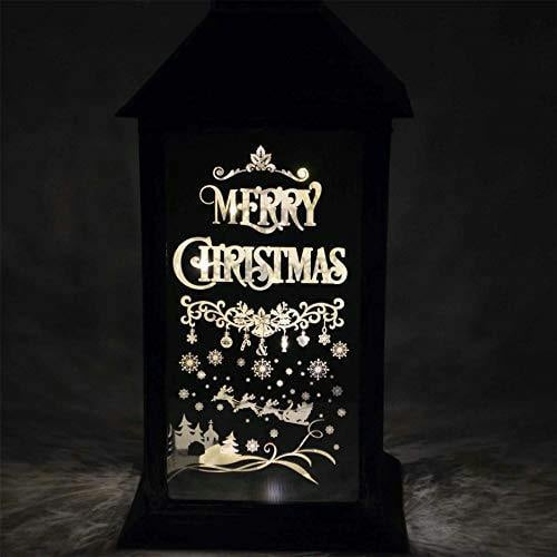 14cm Rustic Silver LED Christmas Lantern with Warm White Lights and PVC Finish image 6