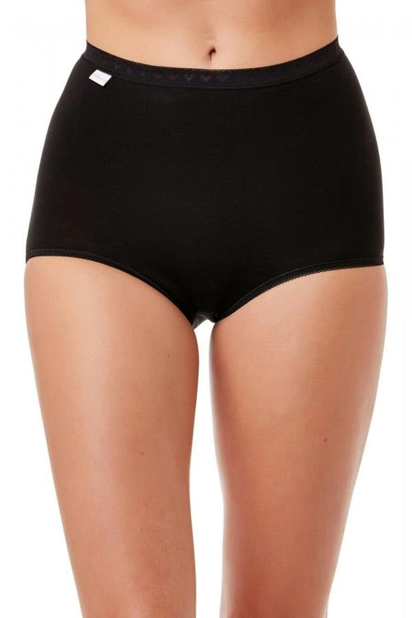 Womens Black Three Pack Cotton Maxi Briefs