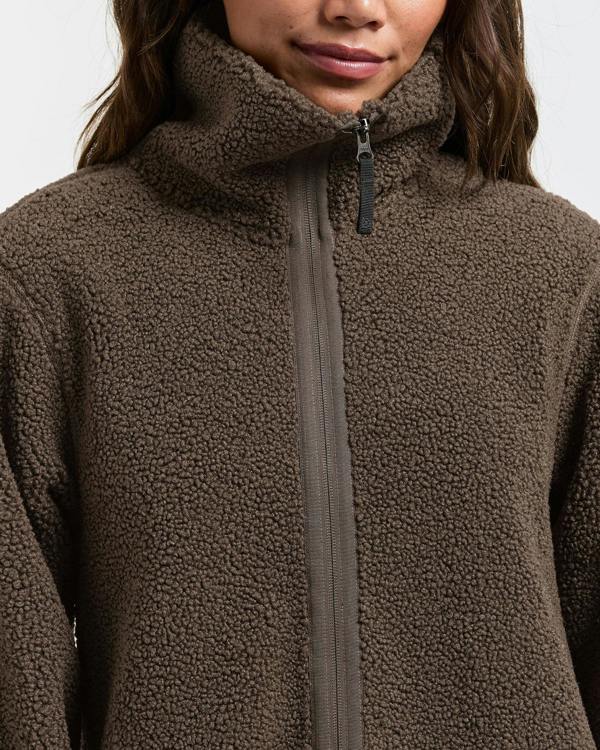 Didriksons Womens Umi Full Zip Fleece 4 - Dark Mocha F11 | CHO | Designer Womens Fleece Jackets