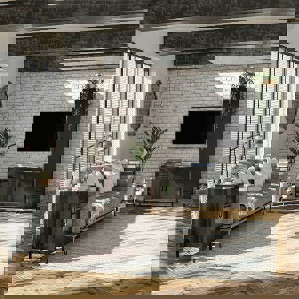 Dorel Home Mission District End Table Black Metal