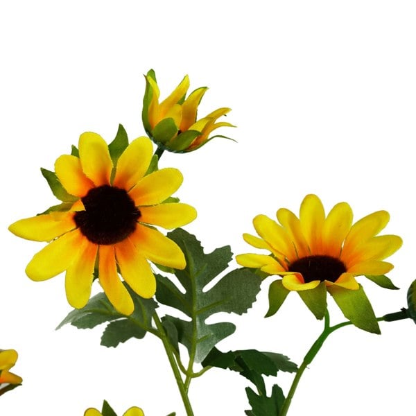 Leaf Pack of 6 x 70cm Artificial Yellow Daisy Flower Spray