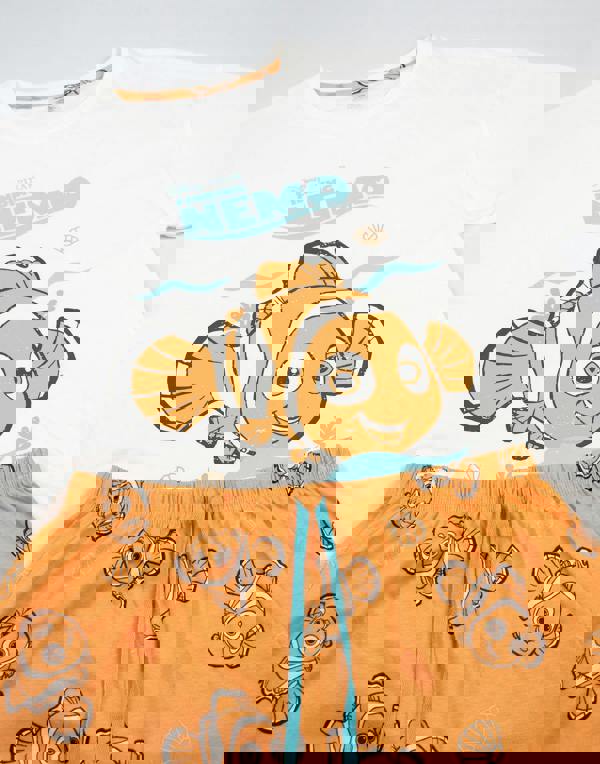 Disney Womens White Finding Nemo Short Sleeve Long Leg Pyjama Set